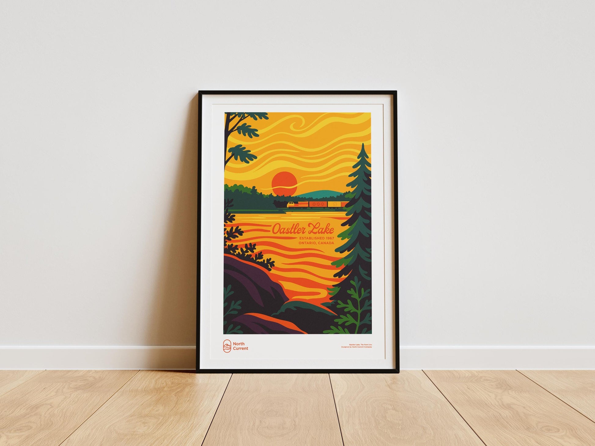 Oastler Lake Ontario Poster: Retro 1960s Mid-Century Travel Print