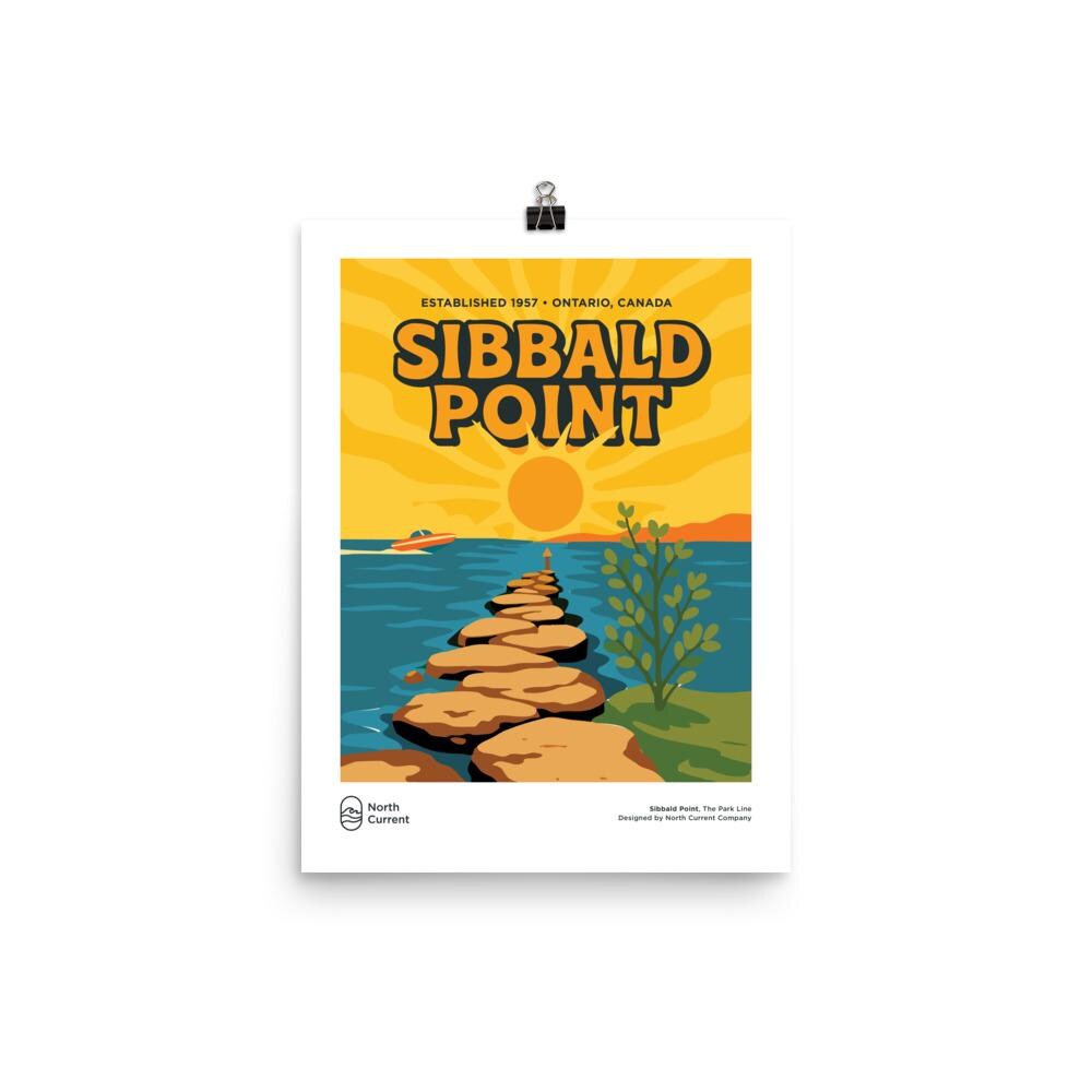 Sibbald Point Retro Ontario Park Poster – Vintage-Style Travel Print, 1960s Midcentury Design | 12x16, 16x20, 18x24, 24x36 Wall Art