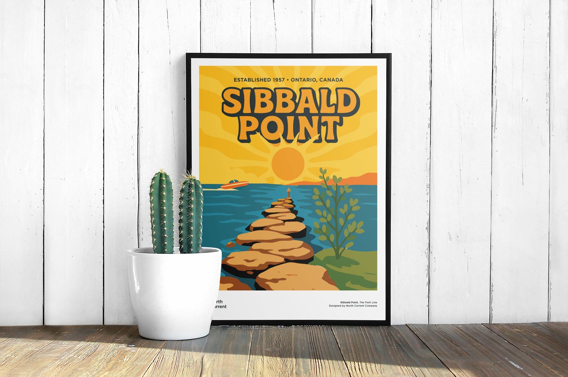 Sibbald Point Ontario Park Poster: Retro Mid-Century Travel Print