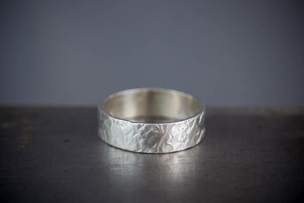 Bague en argent pour homme • Bague en argent recyclé • Bague minimaliste robuste, cadeau pour lui