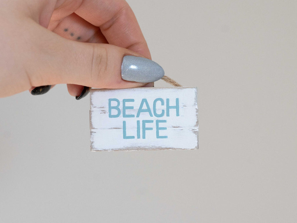 Miniature Wooden Sign | Beach Dollhouse Decor | Coastal Decor | 1:12 Rustic Beach Sign
