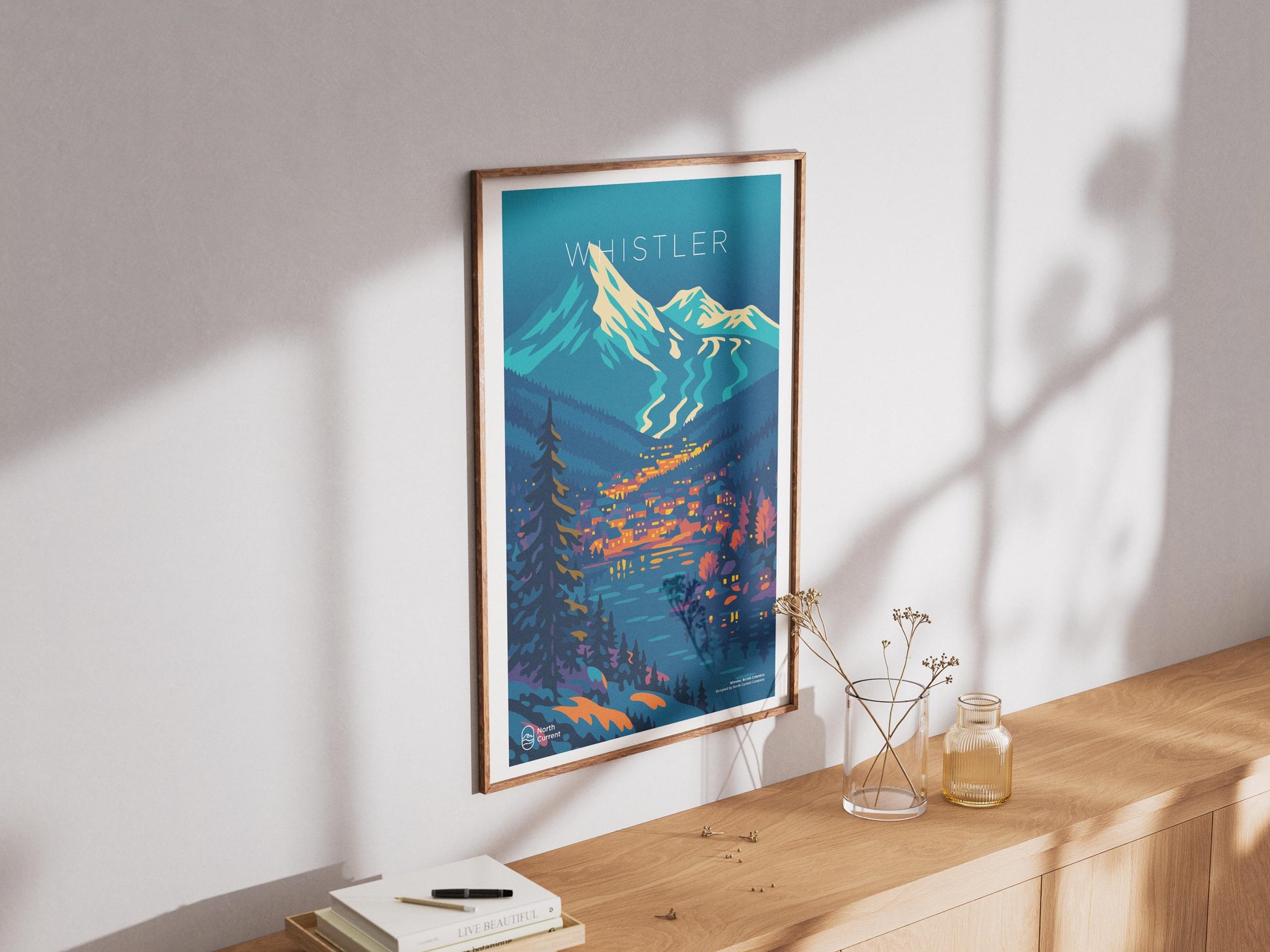 Whistler Travel Poster – 1990s Retro Canadian West Art Print