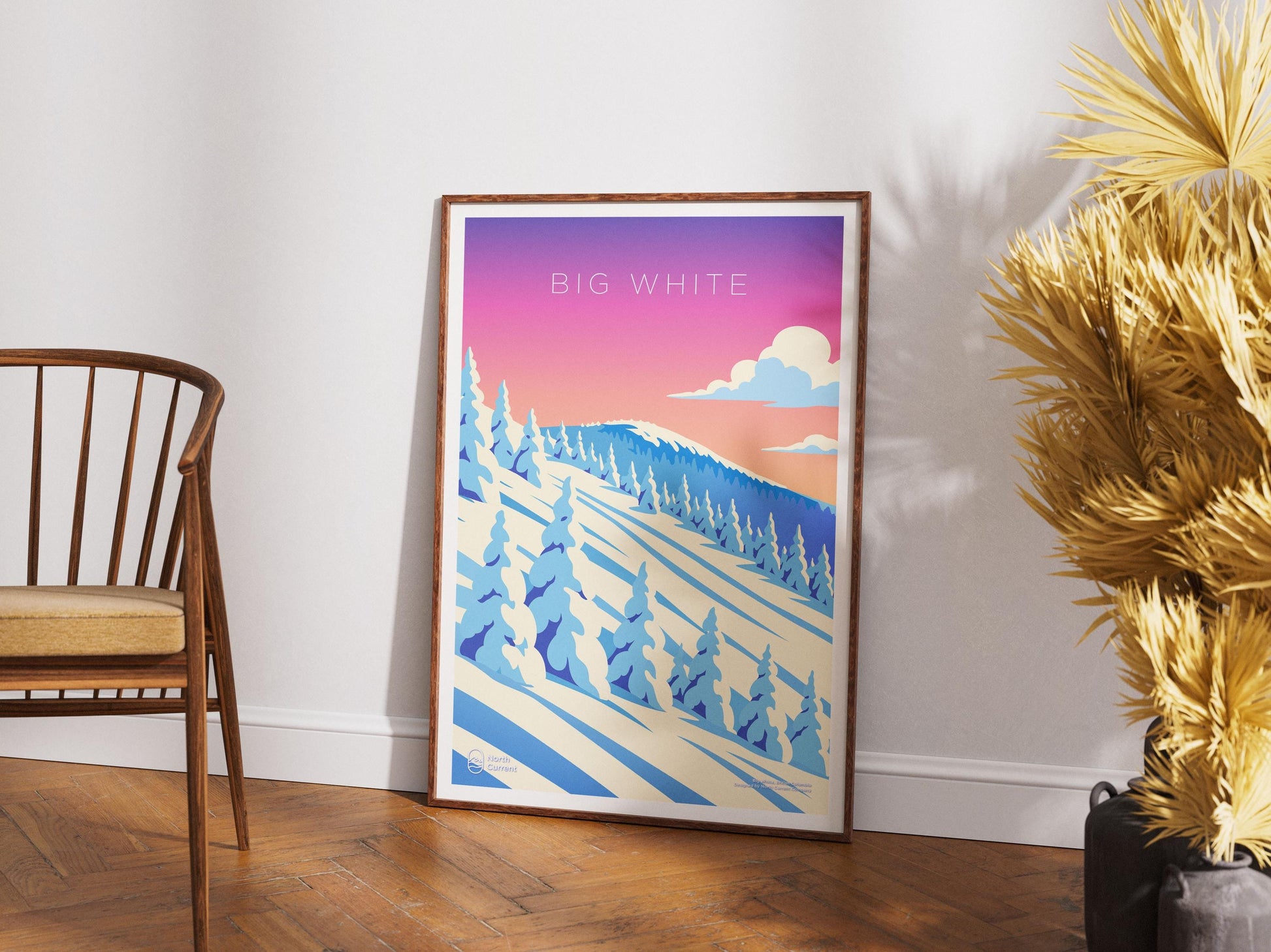 Big White Ski Resort Poster – Retro Canadian West Wall Art