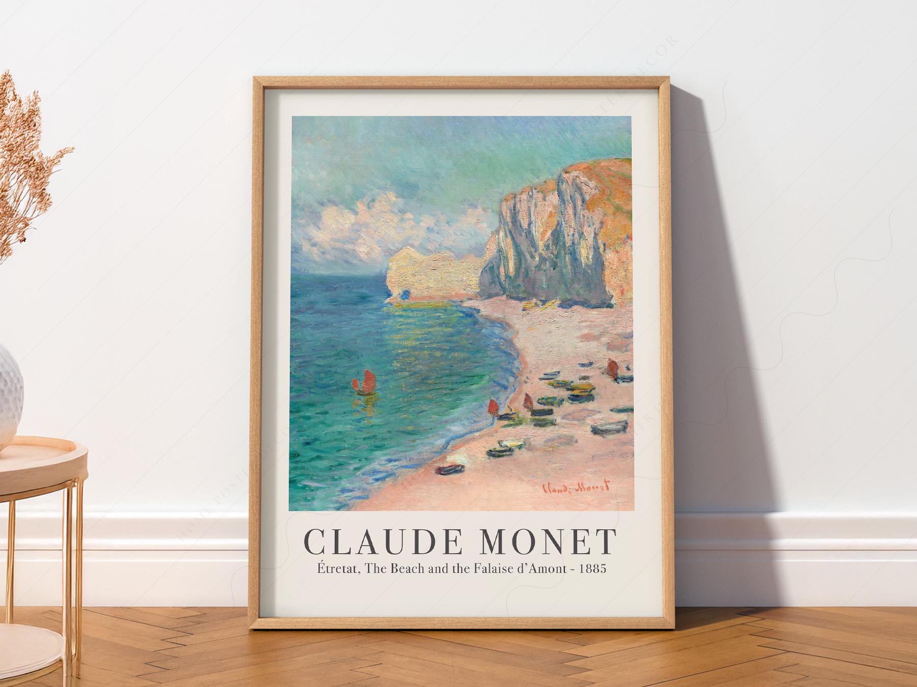 Claude Monet Étretat Beach and Falaise d'Amont Print – Coastal Wall Art