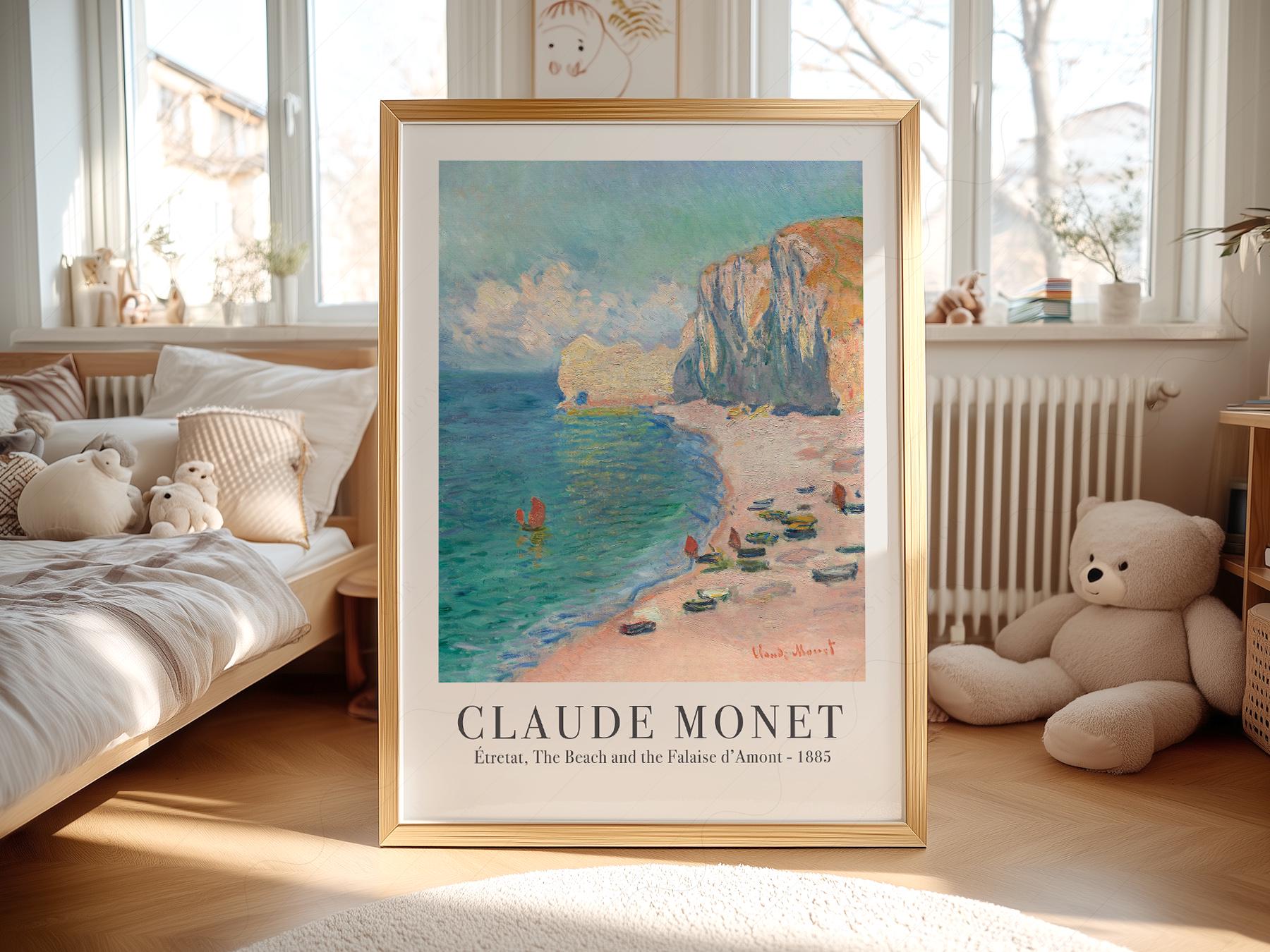 Claude Monet Étretat Beach and Falaise d'Amont Print – Coastal Wall Art