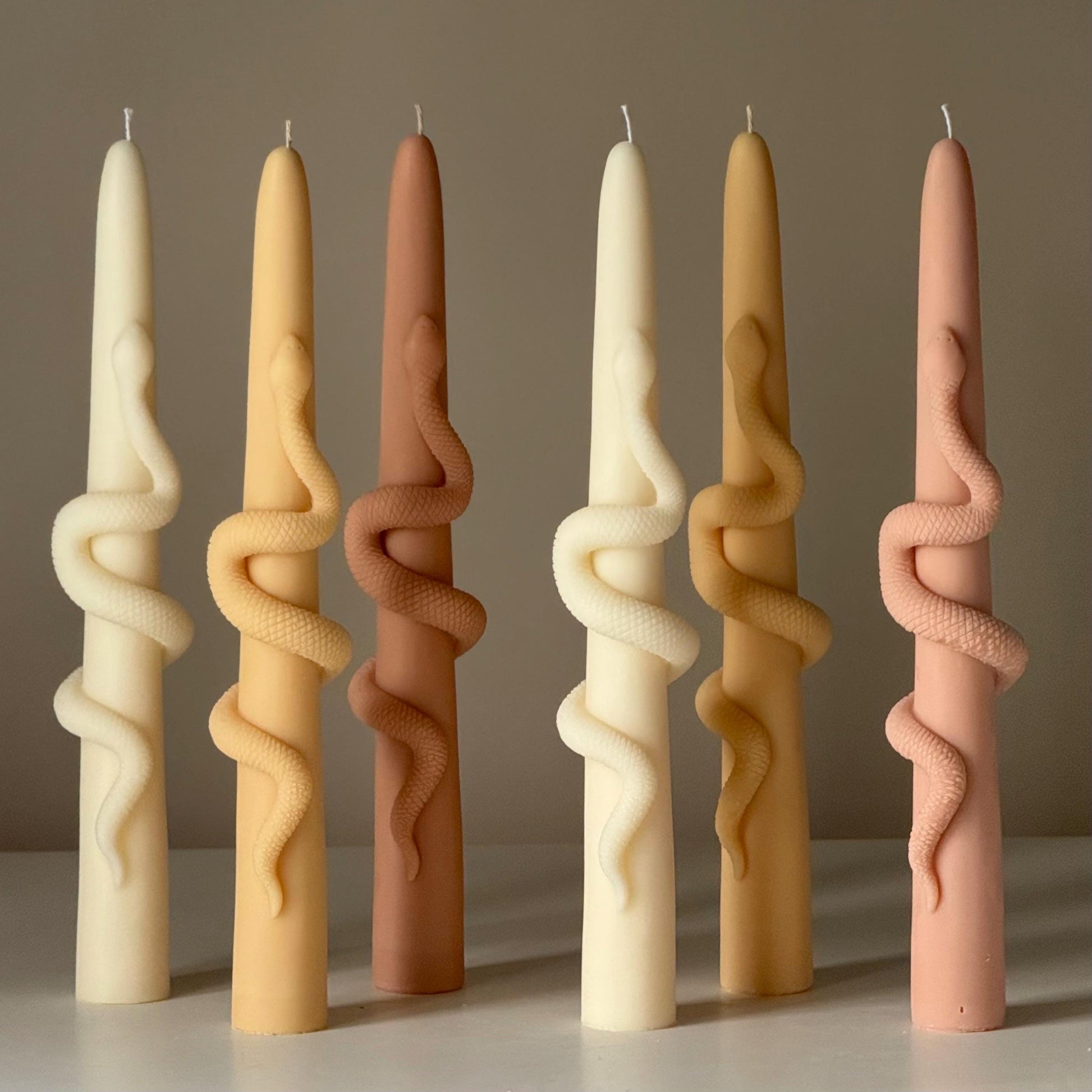 Snake Taper Soy Wax Candle: Decorative Column Pillar Candle