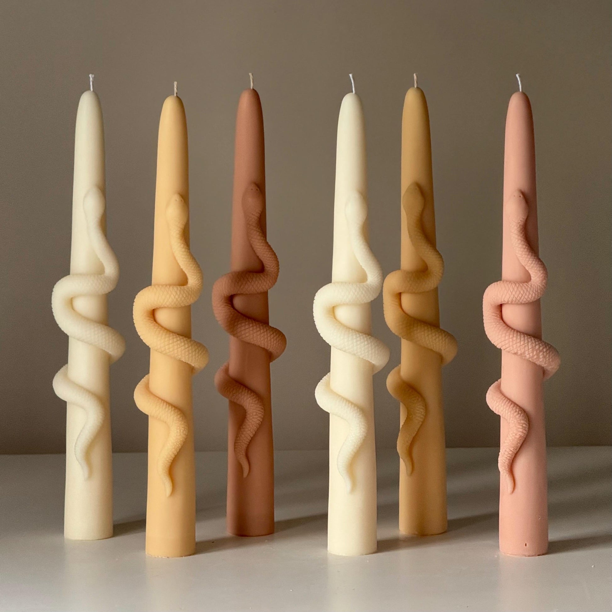 Snake Taper Soy Wax Candle: Decorative Column Pillar Candle