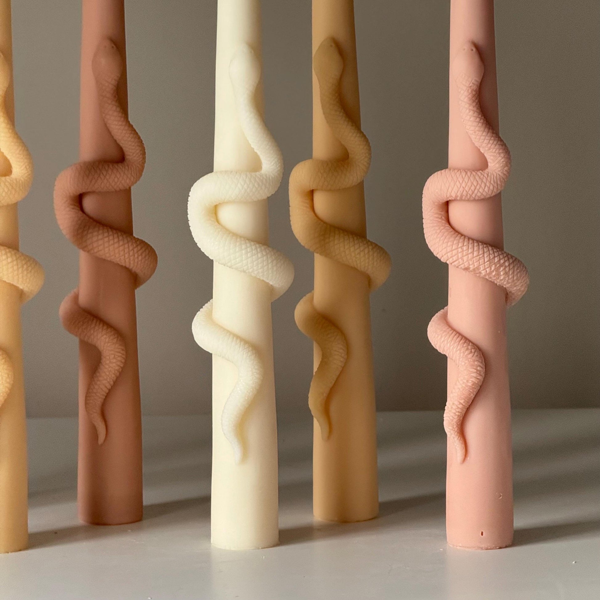 Snake Taper Soy Wax Candle: Decorative Column Pillar Candle