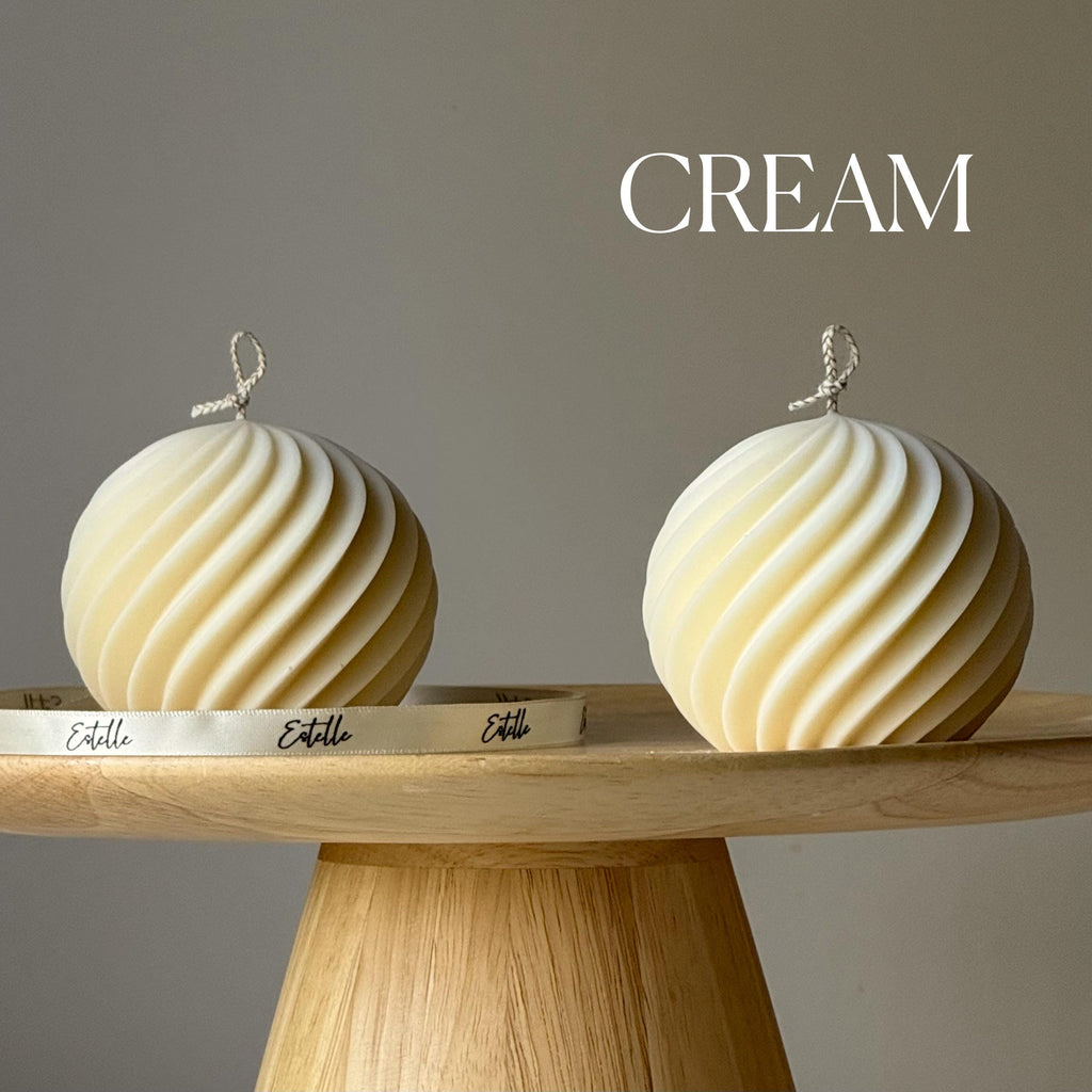 Ribbed Ball Candle| Trendy Handmade Decoration