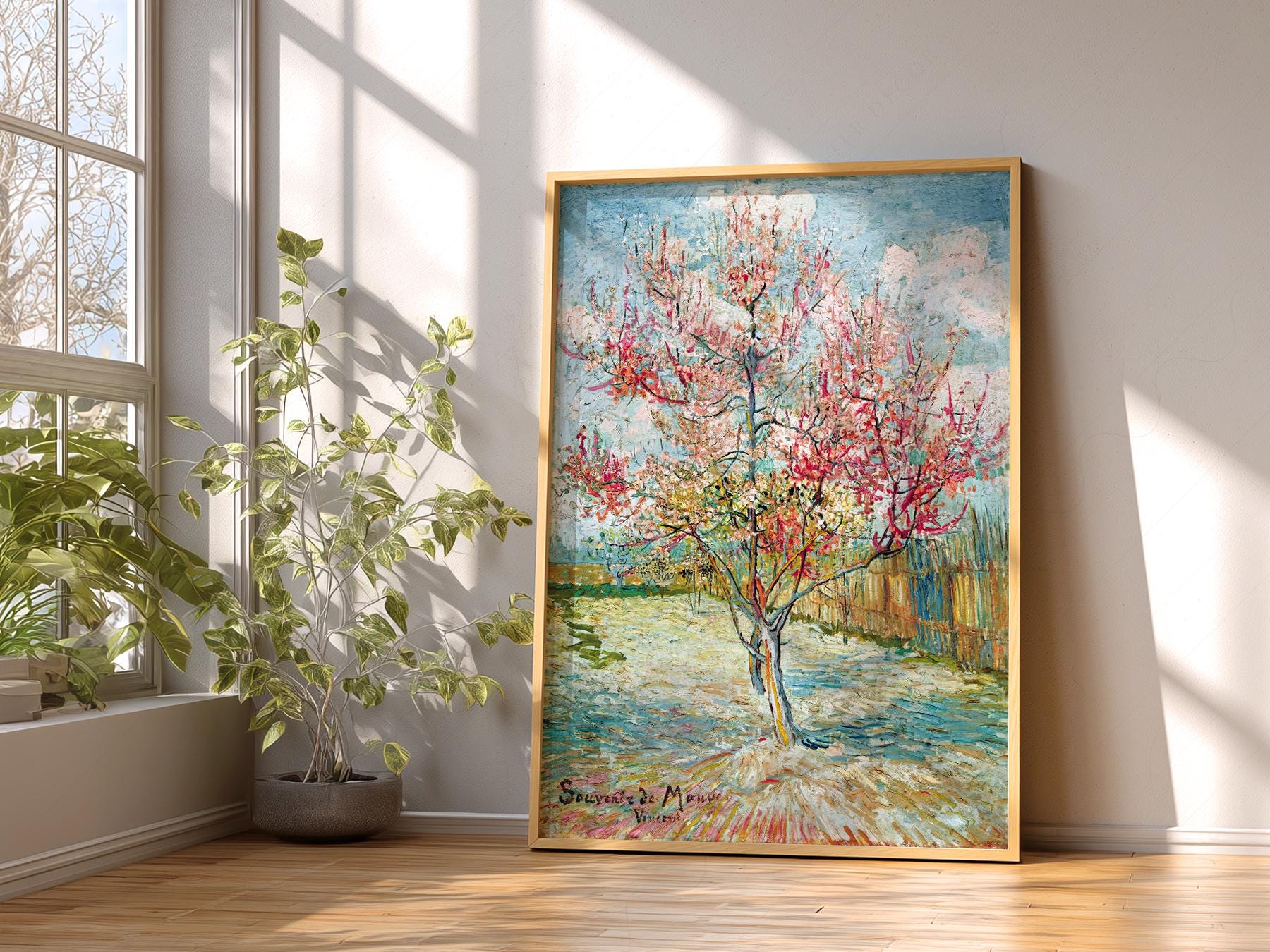 Vincent Van Gogh Pink Peach Trees Art Print – Famous Painting Wall Decor