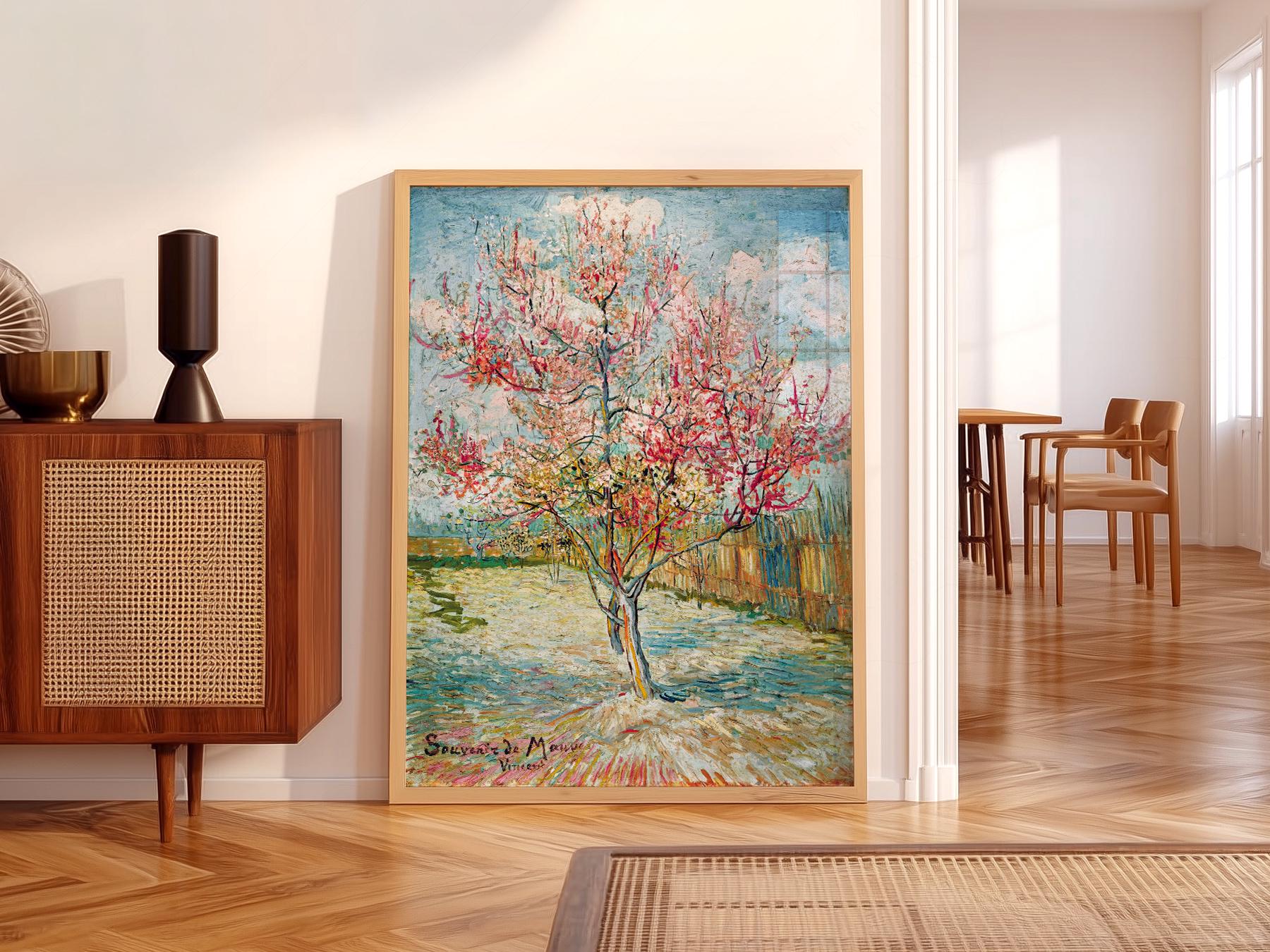Vincent Van Gogh Pink Peach Trees Art Print – Famous Painting Wall Decor