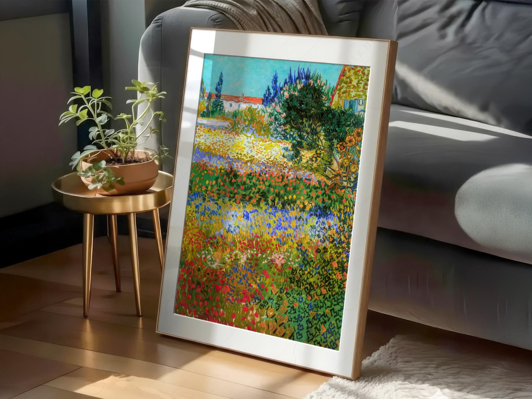 Vincent Van Gogh Flowering Garden Print – Famous Painting Wall Art