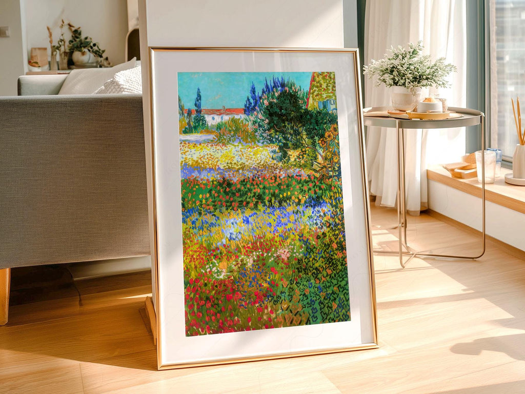 Vincent Van Gogh Flowering Garden Print – Famous Painting Wall Art