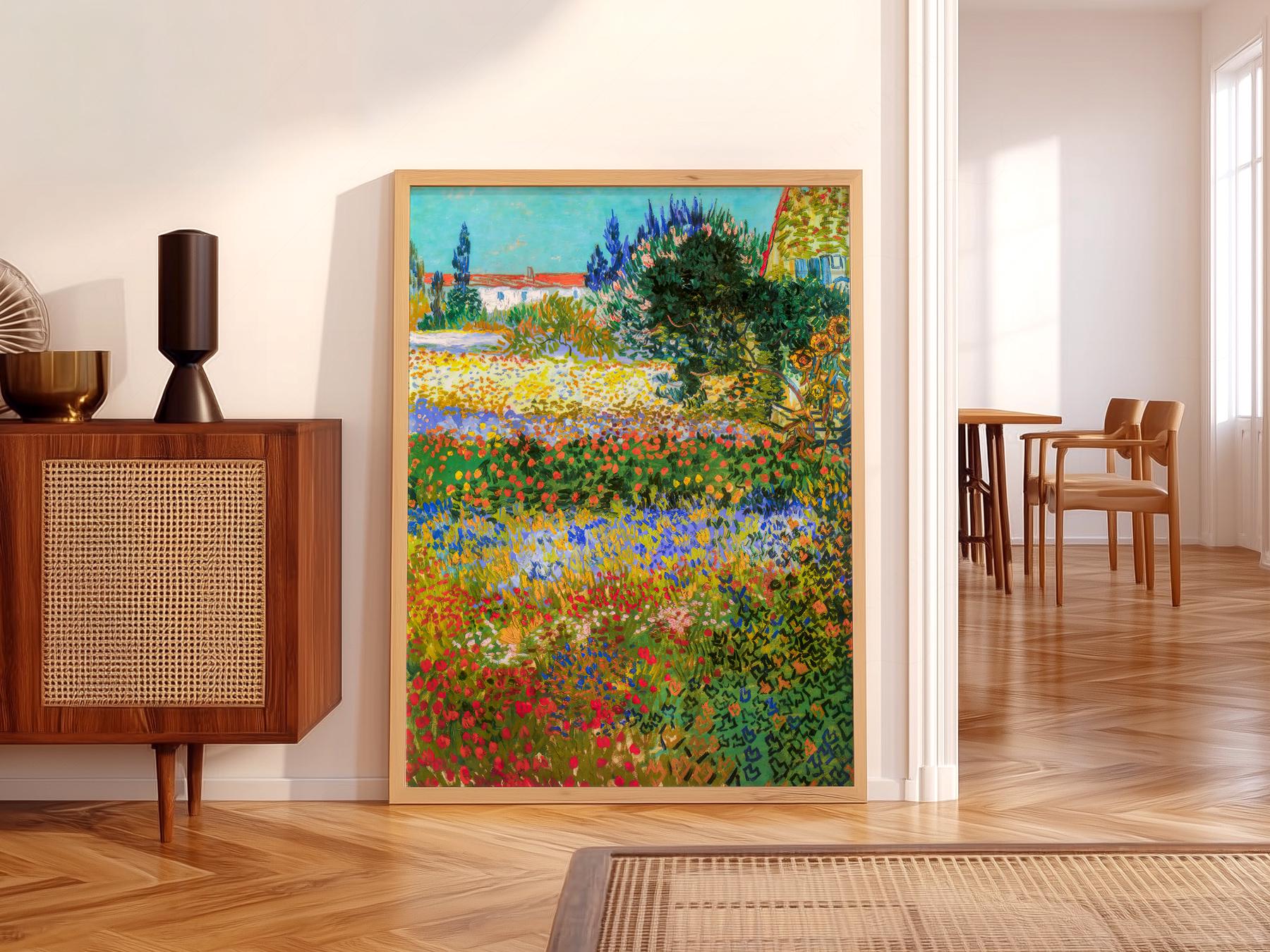 Vincent Van Gogh Flowering Garden Print – Famous Painting Wall Art