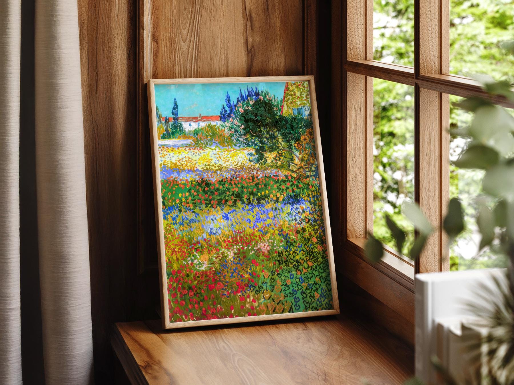 Vincent Van Gogh Flowering Garden Print – Famous Painting Wall Art