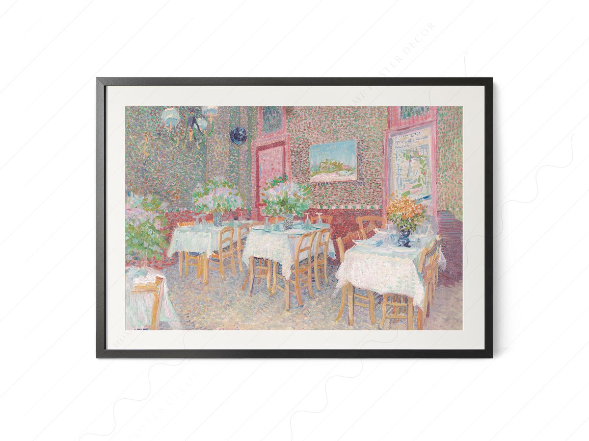 Van Gogh Interior of a Restaurant Print – Vintage Café Wall Art Poster