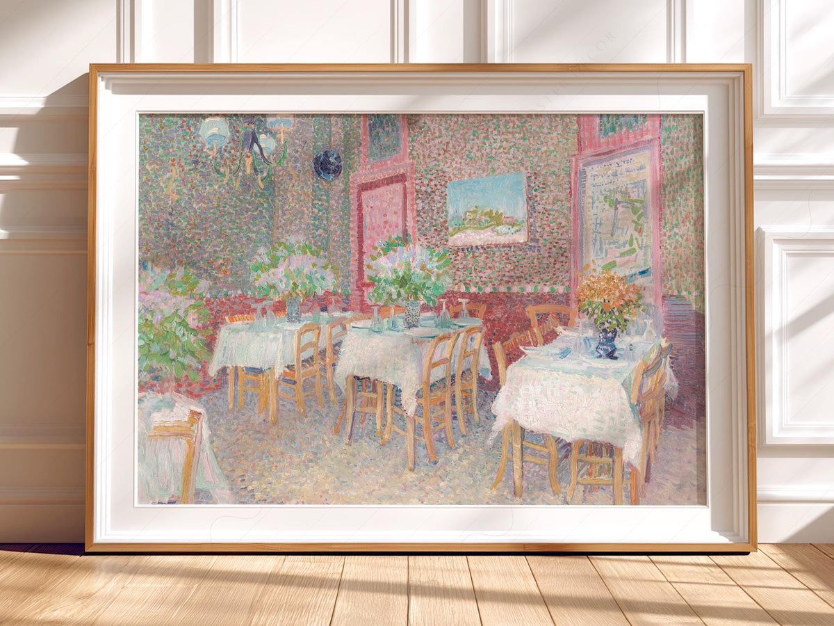 Van Gogh Interior of a Restaurant Print – Vintage Café Wall Art Poster