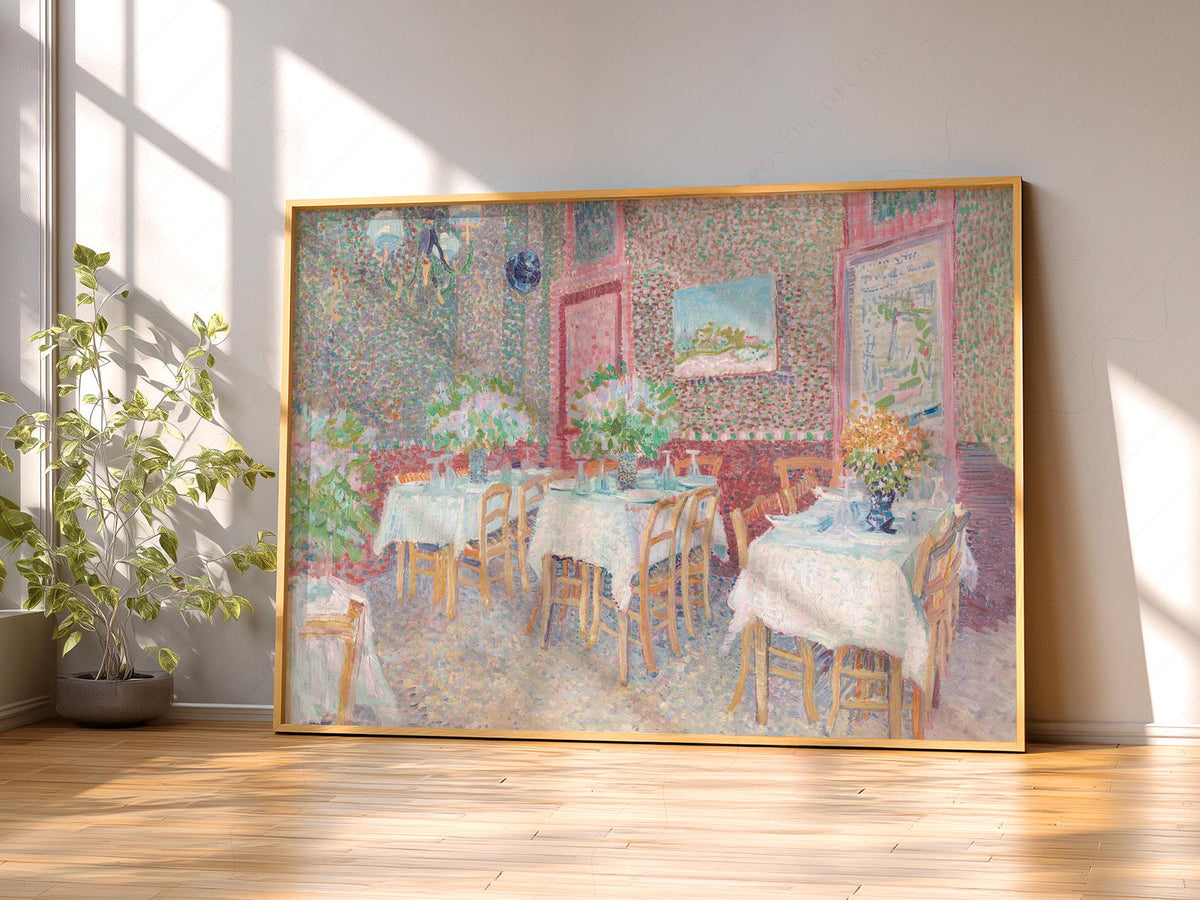 Van Gogh Interior of a Restaurant Print – Vintage Café Wall Art Poster