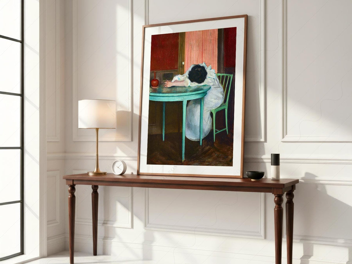Ramon Casas, Tired Art Print – Moody Vintage Portrait Wall Decor