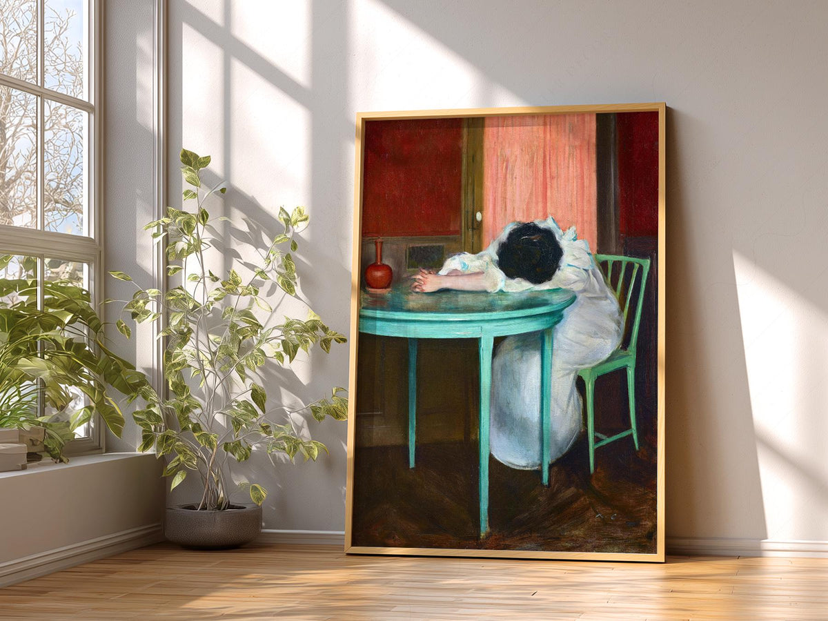 Ramon Casas, Tired Art Print – Moody Vintage Portrait Wall Decor