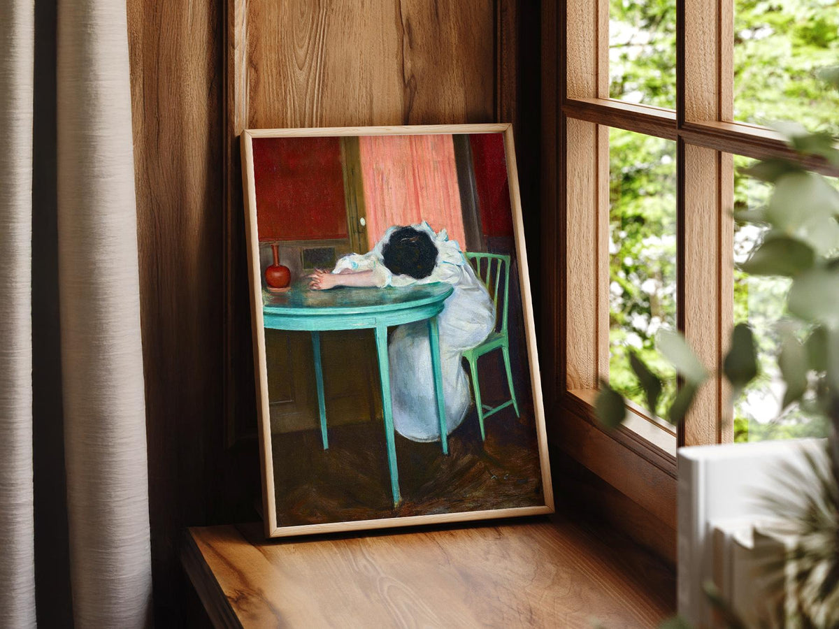 Ramon Casas, Tired Art Print – Moody Vintage Portrait Wall Decor