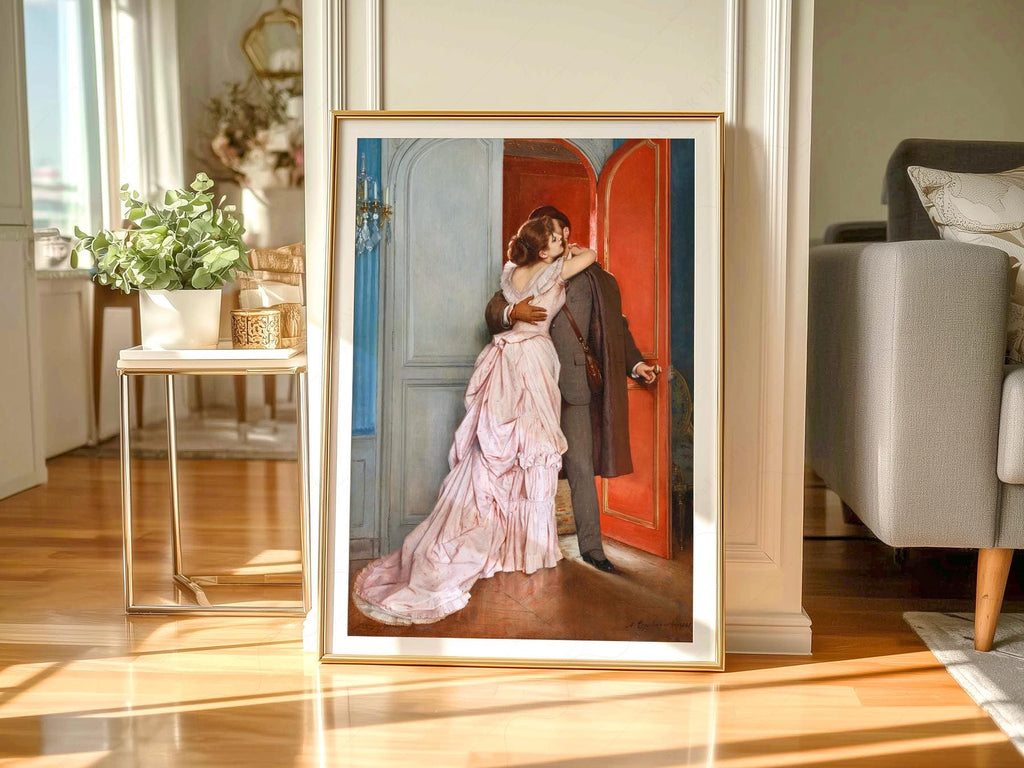Auguste Toulmouche The Kiss Art Print – Romantic Victorian Wall Art Poster