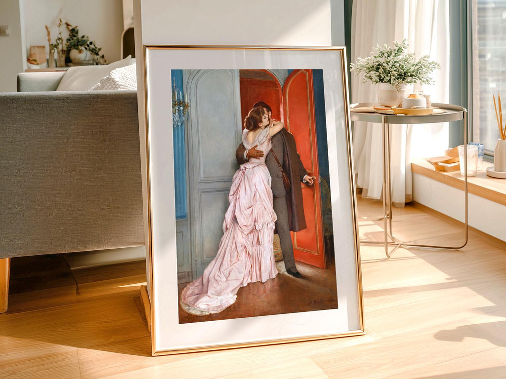 Auguste Toulmouche The Kiss Art Print – Romantic Victorian Wall Art Poster