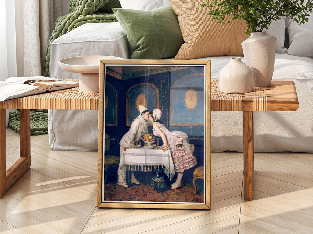 Auguste Toulmouche The Kiss – Romantic Victorian Wall Decor