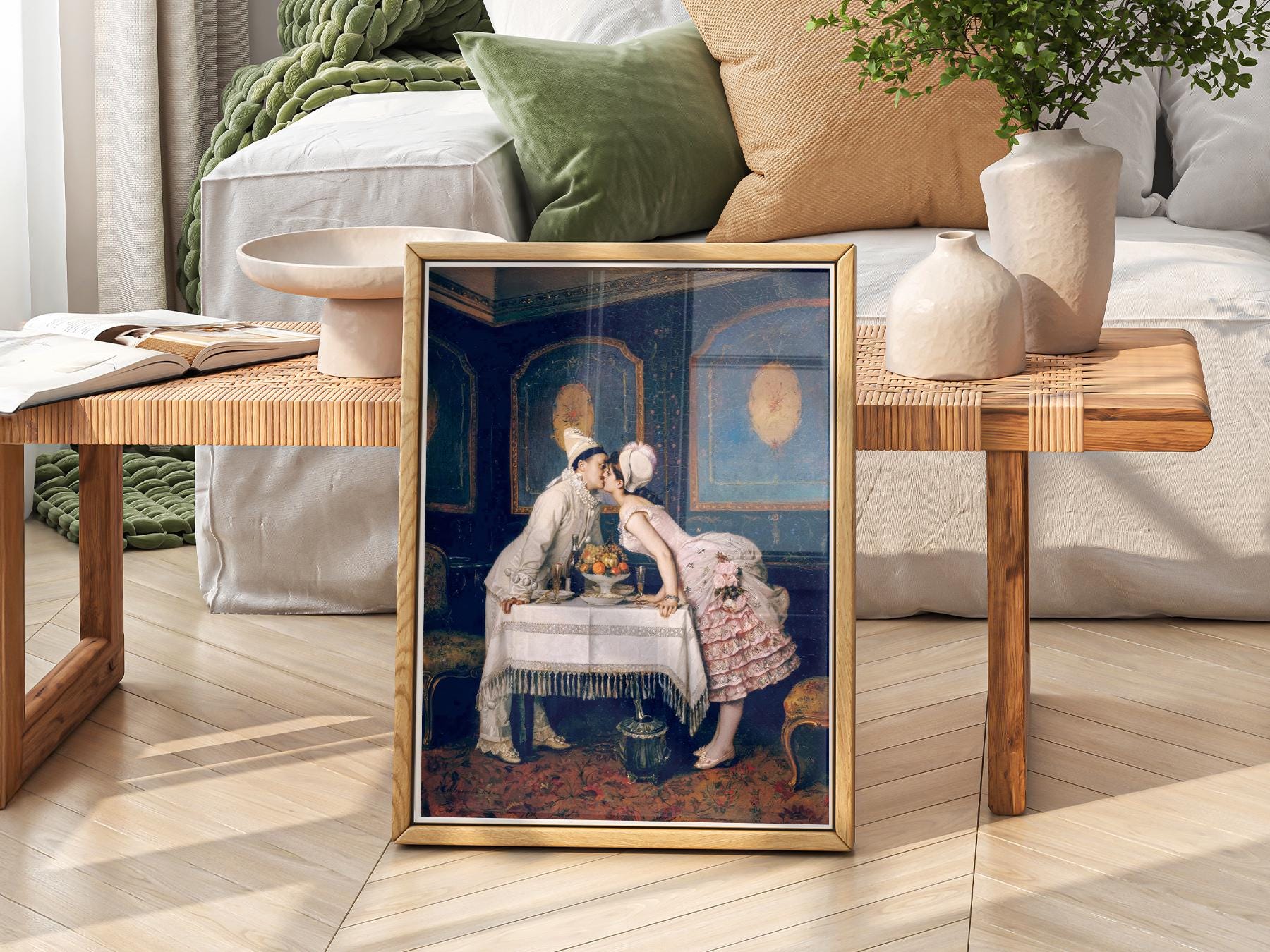Auguste Toulmouche The Kiss – Romantic Victorian Wall Decor