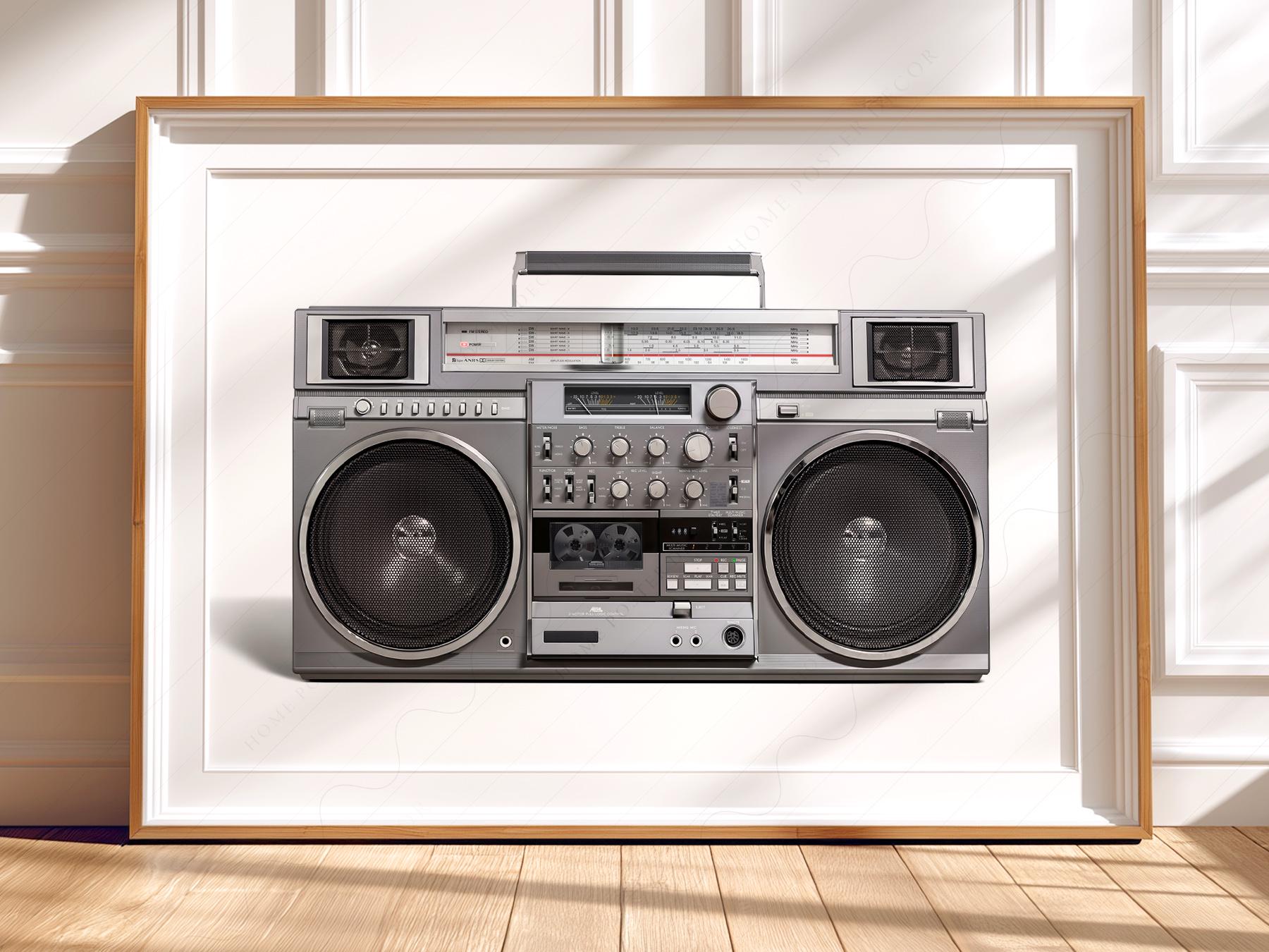 RC M90 Boombox Art Print – 80s Hip Hop Retro Music Wall Decor