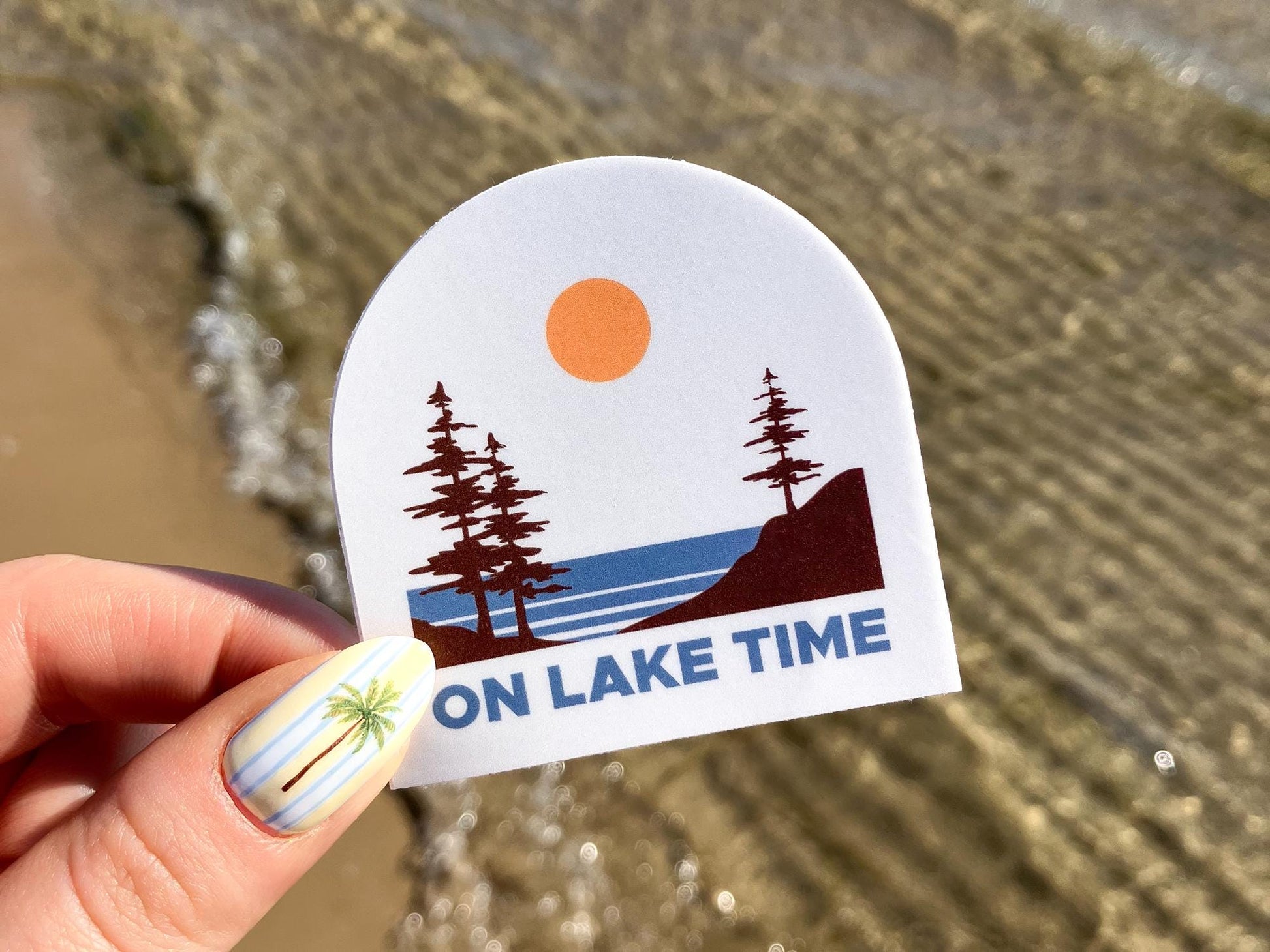 Autocollant « Lake Time » | Autocollant « Plage » | Cadeau pour les amoureux du lac