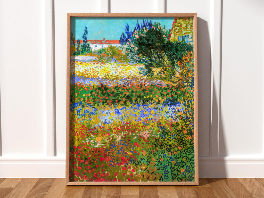Vincent Van Gogh Flowering Garden Print – Famous Painting Wall Art