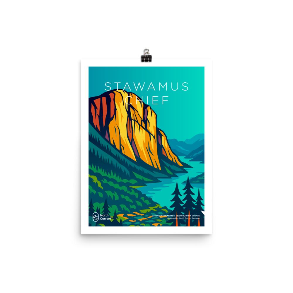 Chief 1990s Travel Poster – Bold Canadian West Print, Neon Retro Design | 12x16, 16x20, 18x24, 24x36 Wall Art