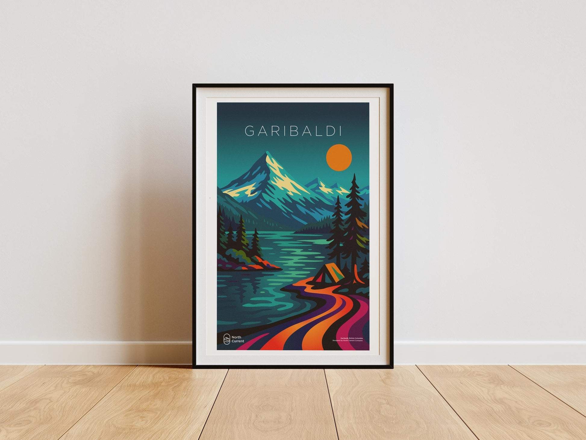 Garibaldi Lake Travel Poster – Retro Canadian West Art Print
