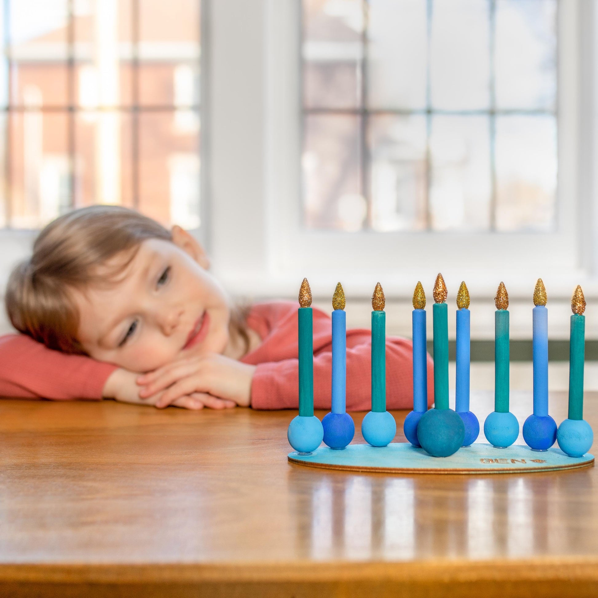 DIY Hanukkah craft kit. Kids play menorah. wooden menorah for hanukkah. Chanukah gift for kids. DIY Jewish craft. Hanukkah craft chanukia