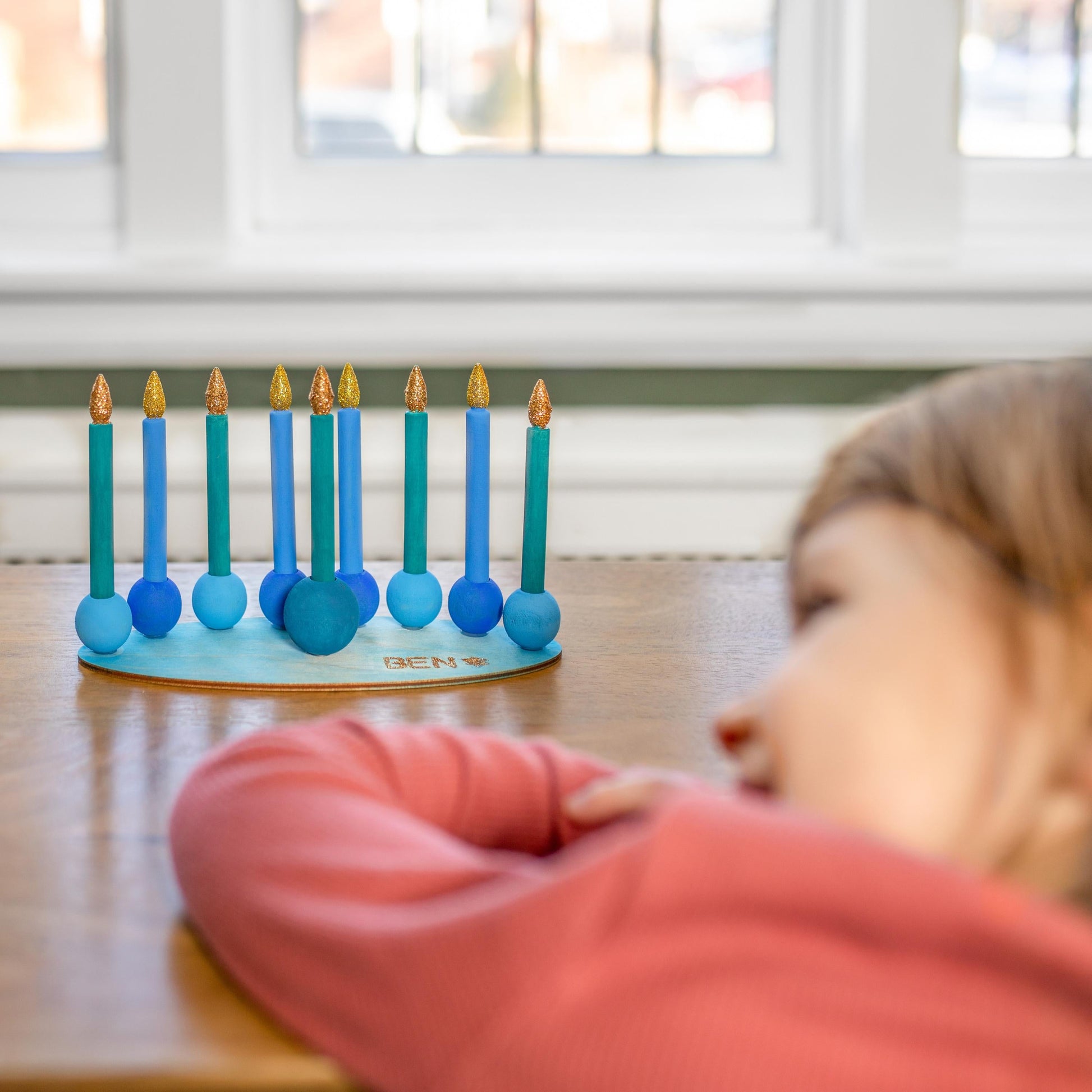 DIY Hanukkah craft kit. Kids play menorah. wooden menorah for hanukkah. Chanukah gift for kids. DIY Jewish craft. Hanukkah craft chanukia