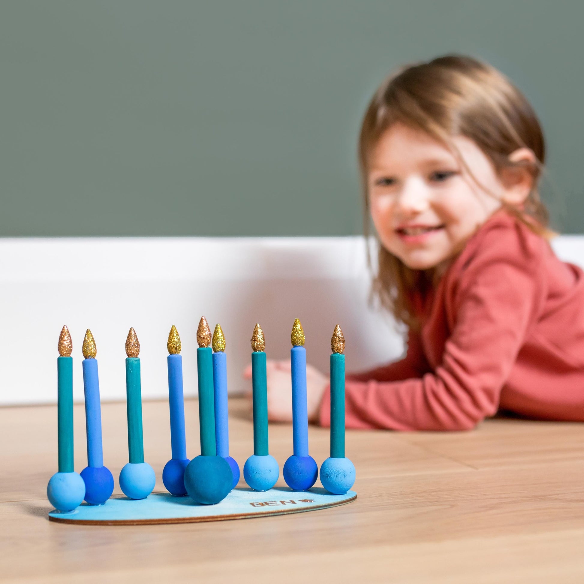 DIY Hanukkah craft kit. Kids play menorah. wooden menorah for hanukkah. Chanukah gift for kids. DIY Jewish craft. Hanukkah craft chanukia