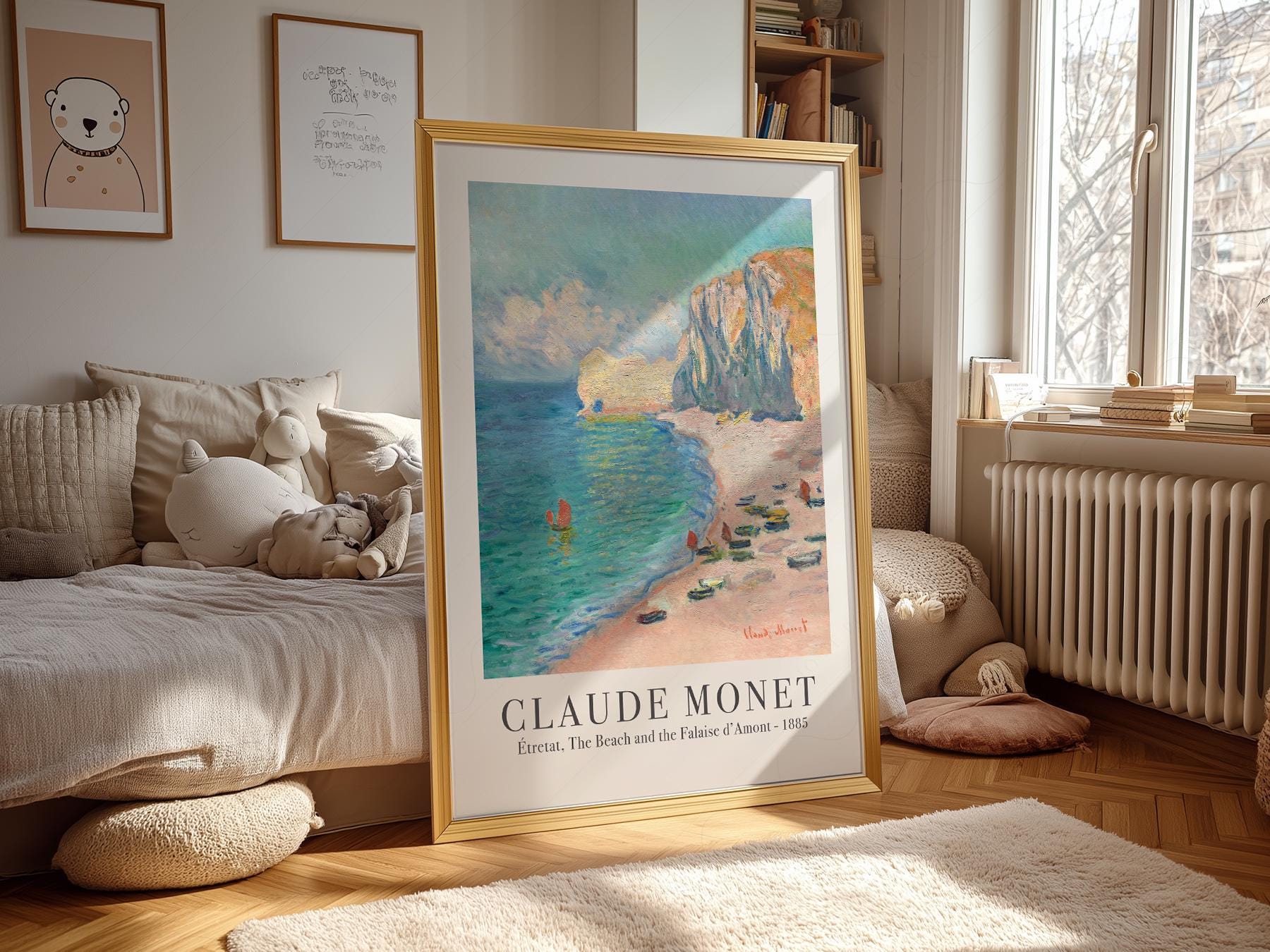 Claude Monet Étretat Beach and Falaise d'Amont Print – Coastal Wall Art
