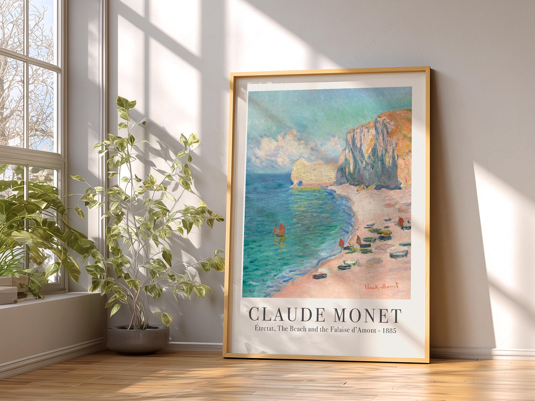 Claude Monet Étretat Beach and Falaise d'Amont Print – Coastal Wall Art