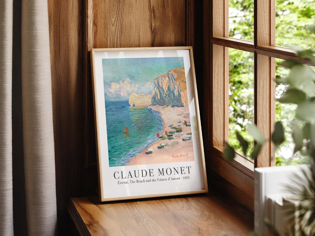 Claude Monet Étretat Beach and Falaise d'Amont Print – Coastal Wall Art