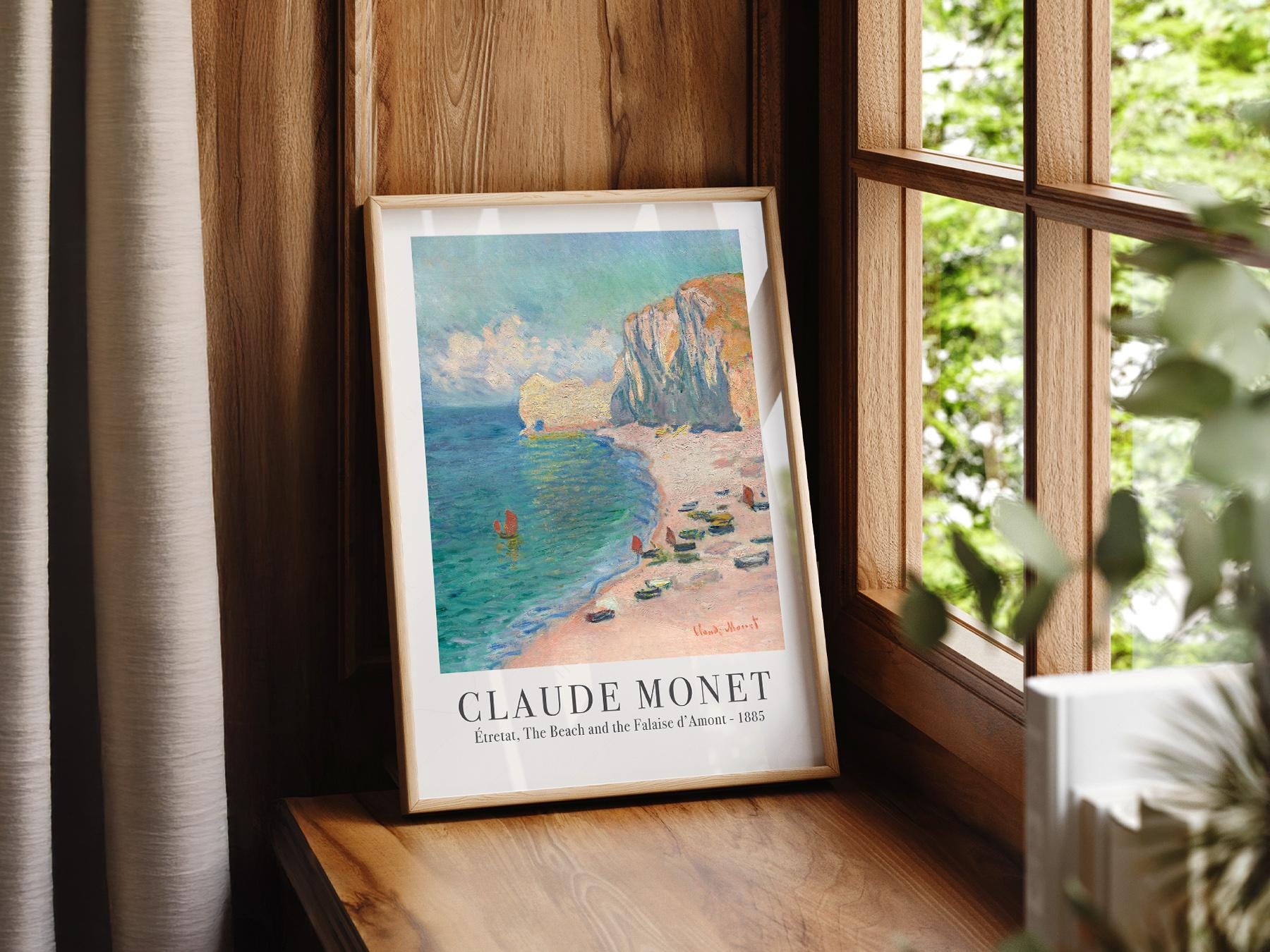Claude Monet Étretat Beach and Falaise d'Amont Print – Coastal Wall Art