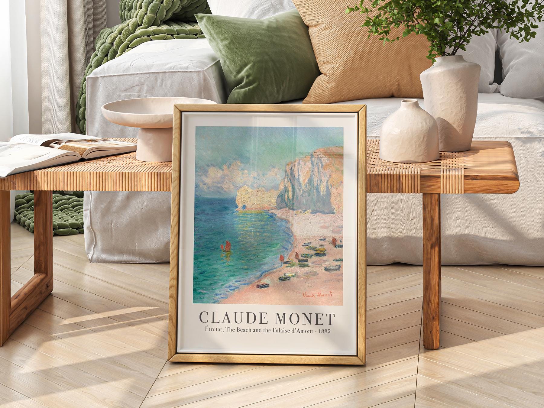 Claude Monet Étretat Beach and Falaise d'Amont Print – Coastal Wall Art