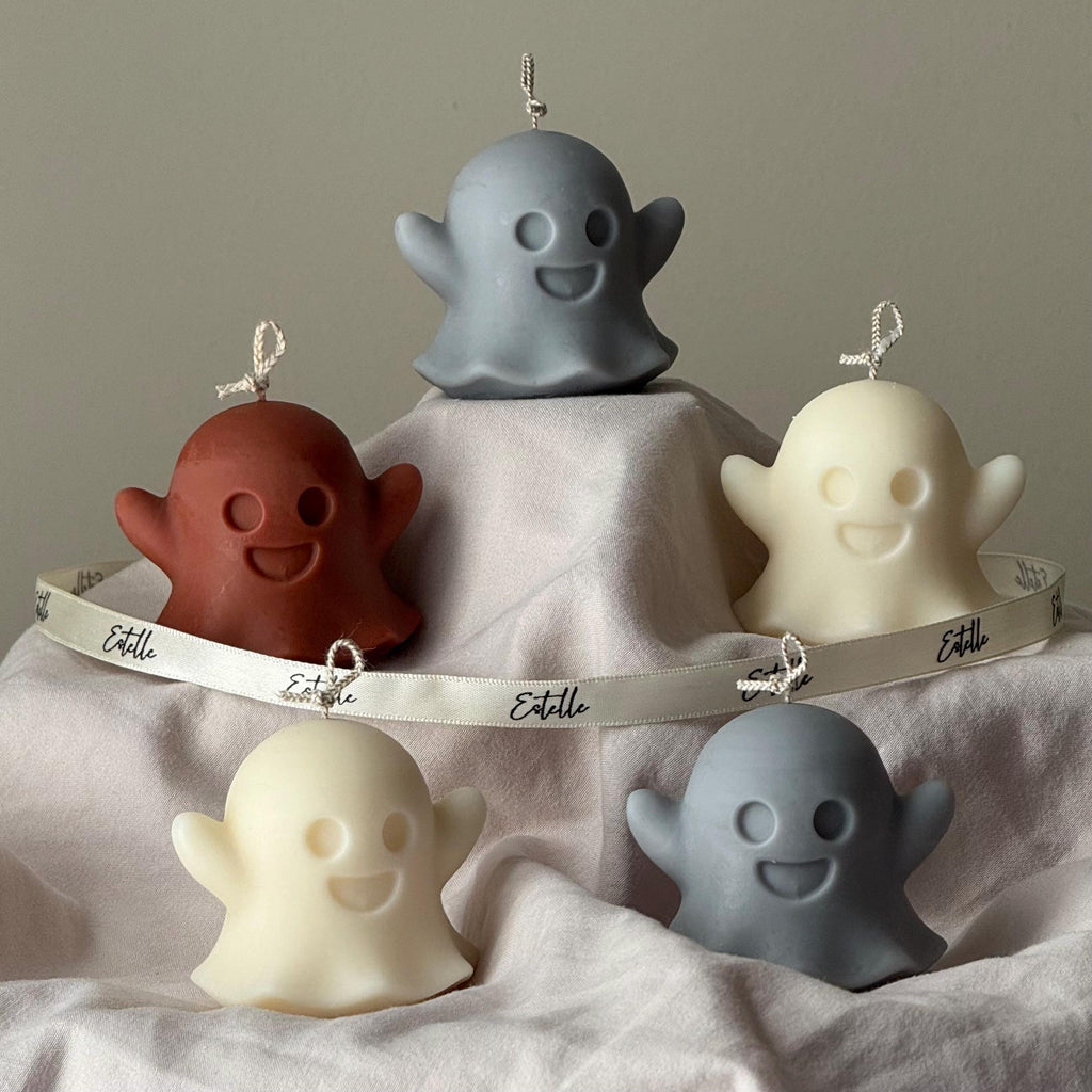 Handmade Ghost Soy Wax Candle | Halloween Decor