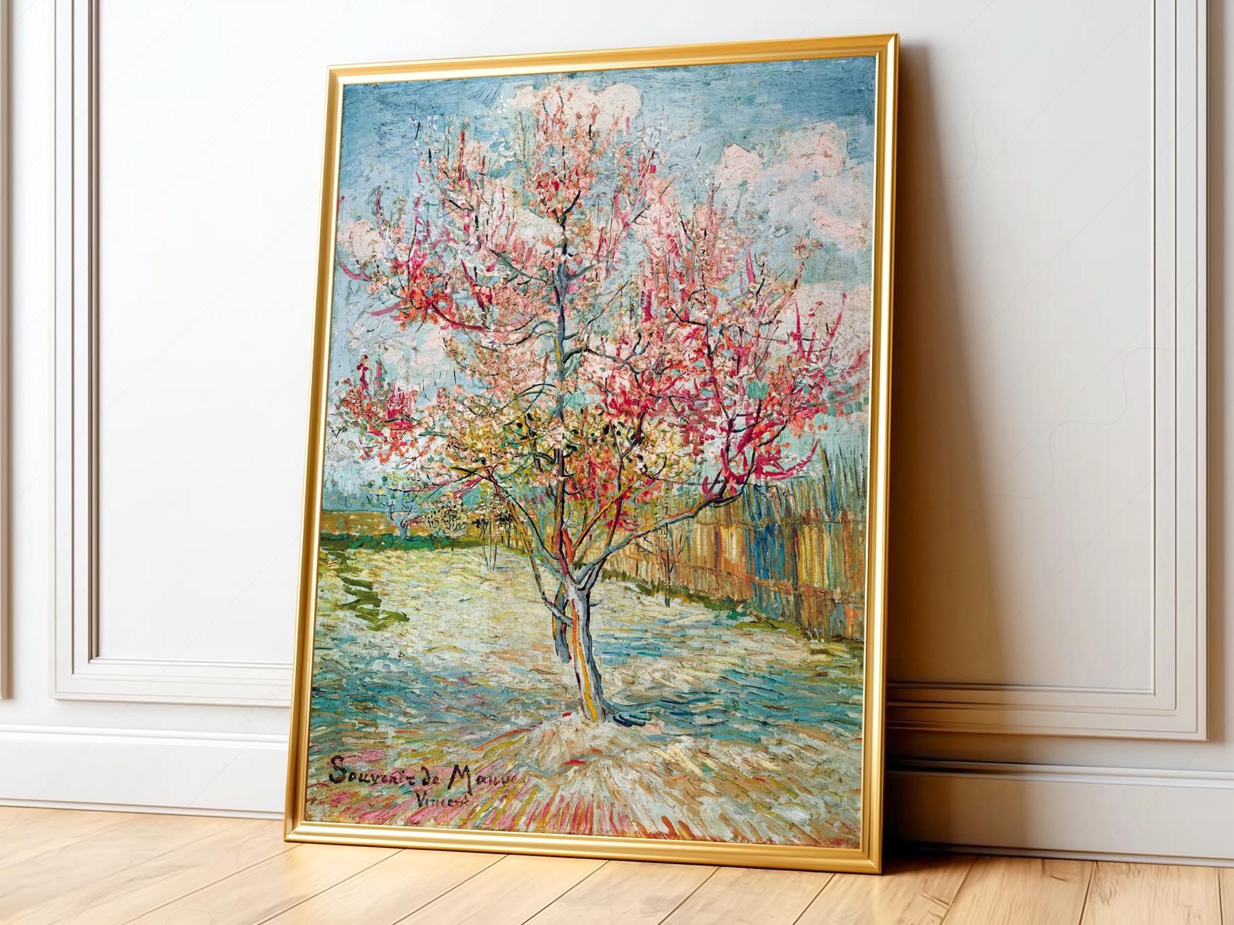 Vincent Van Gogh Pink Peach Trees Art Print – Famous Painting Wall Decor