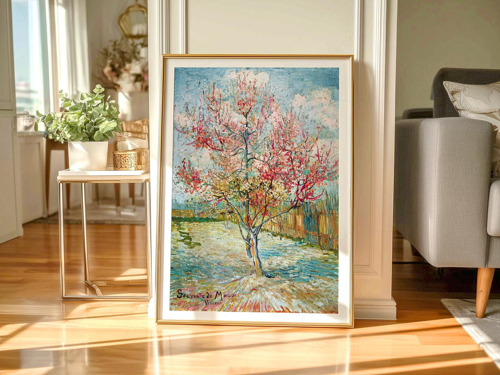 Vincent Van Gogh Pink Peach Trees Art Print – Famous Painting Wall Decor