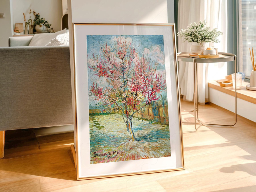 Vincent Van Gogh Pink Peach Trees Art Print – Famous Painting Wall Decor