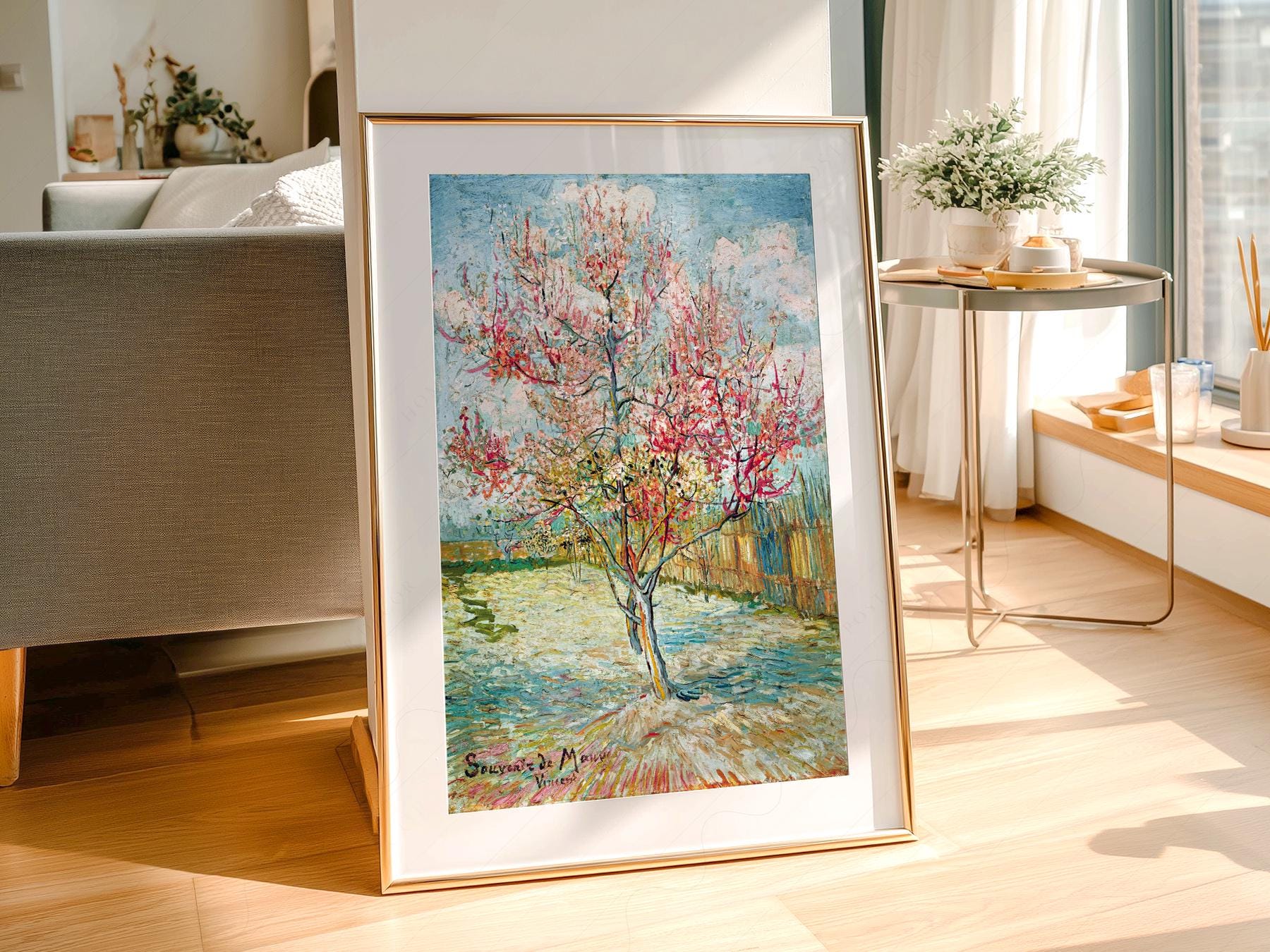 Vincent Van Gogh Pink Peach Trees Art Print – Famous Painting Wall Decor