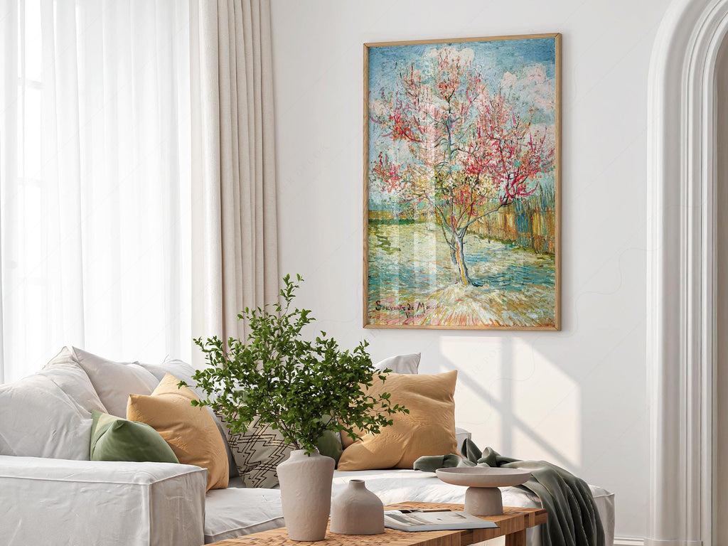Vincent Van Gogh Pink Peach Trees Art Print – Famous Painting Wall Decor