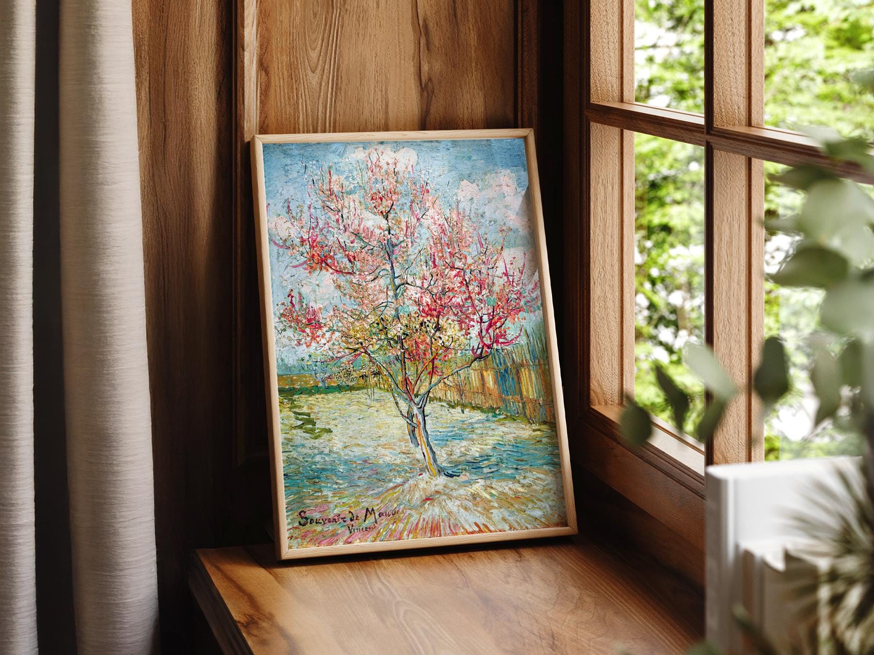 Vincent Van Gogh Pink Peach Trees Art Print – Famous Painting Wall Decor