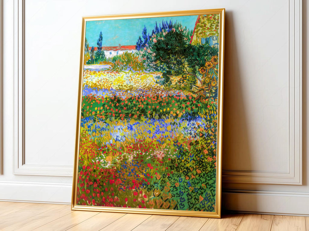 Vincent Van Gogh Flowering Garden Print – Famous Painting Wall Art